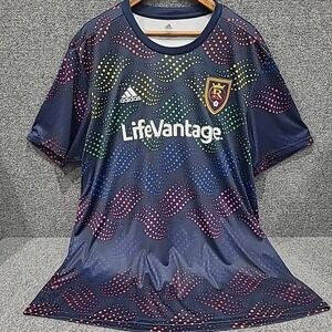 adidas Real Salt Lake MLS Soccer Jersey LifeVantage Men's size 2XL  Blue‎